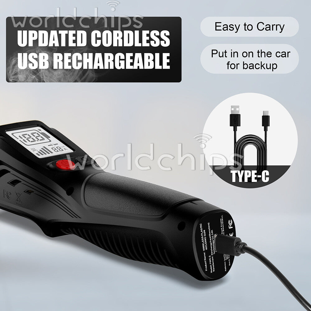 Plastic Welder 200PCS Staples LCD Handheld Wireless Rechargeable Welder Gun Kit