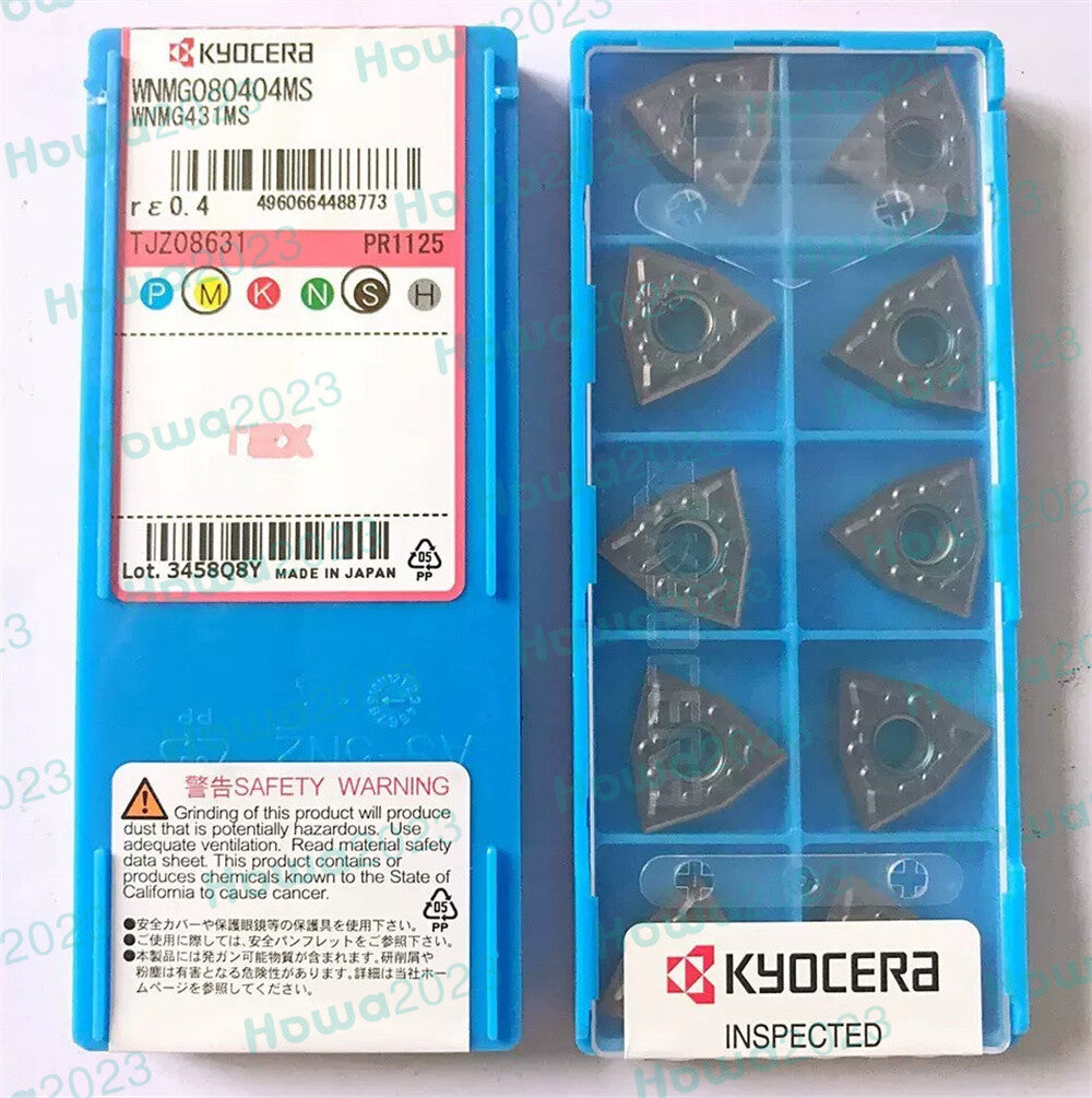 10Pcs/Box Kyocera  WNMG080404MS  PR1125 CNC Turning Blade Carbide Insert