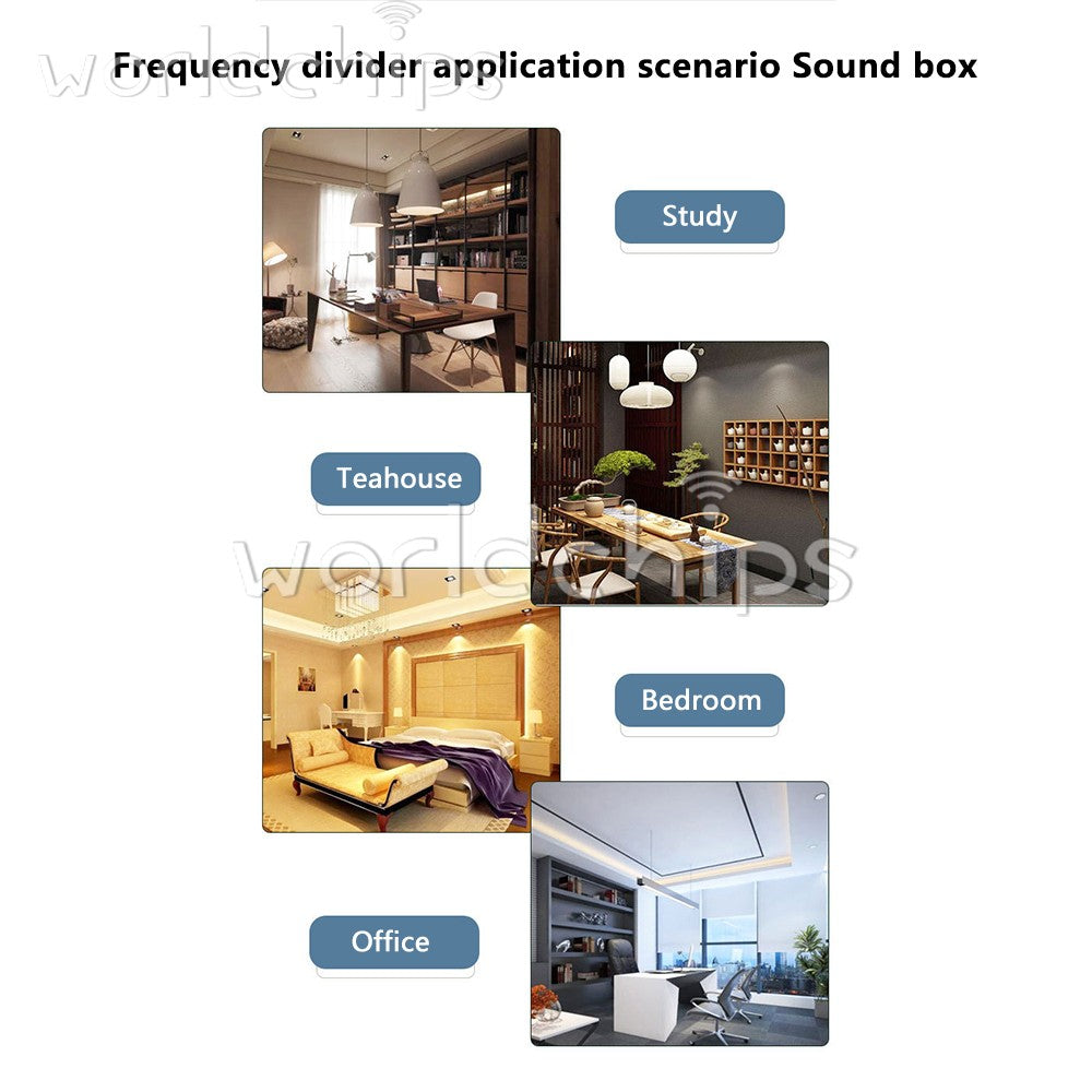 2Way 250W Hi-Fi Audio Speaker Treble Bass Home Speakers Filter Frequency Divider