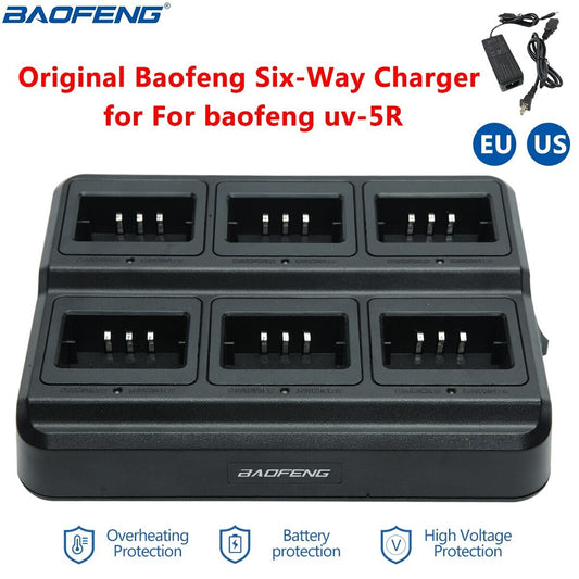 Baofeng Six Way Multi Unit Charger Two Way Radio Charger Station for BF UV-5R