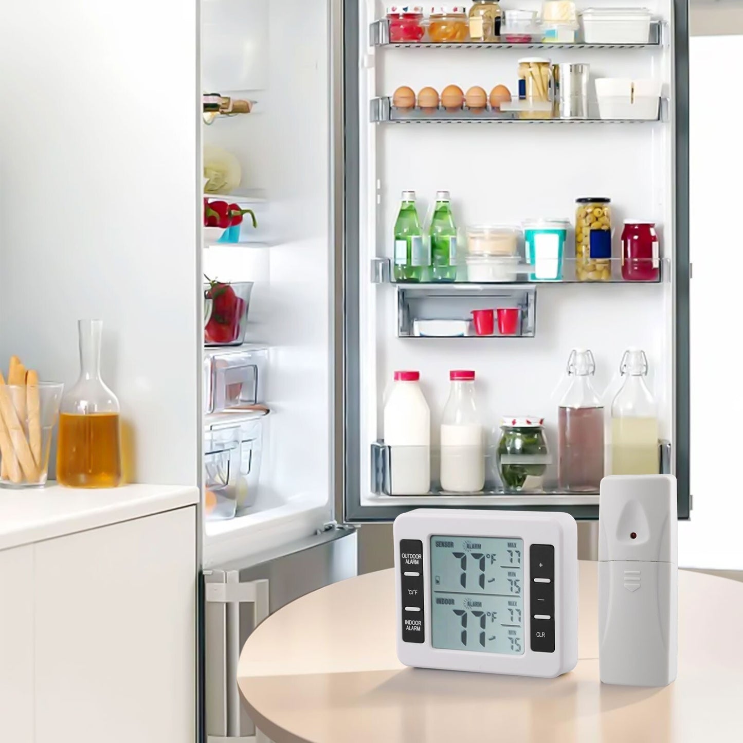 LCD Display Wireless Fridge Thermometer for Precise Temperature Monitoring
