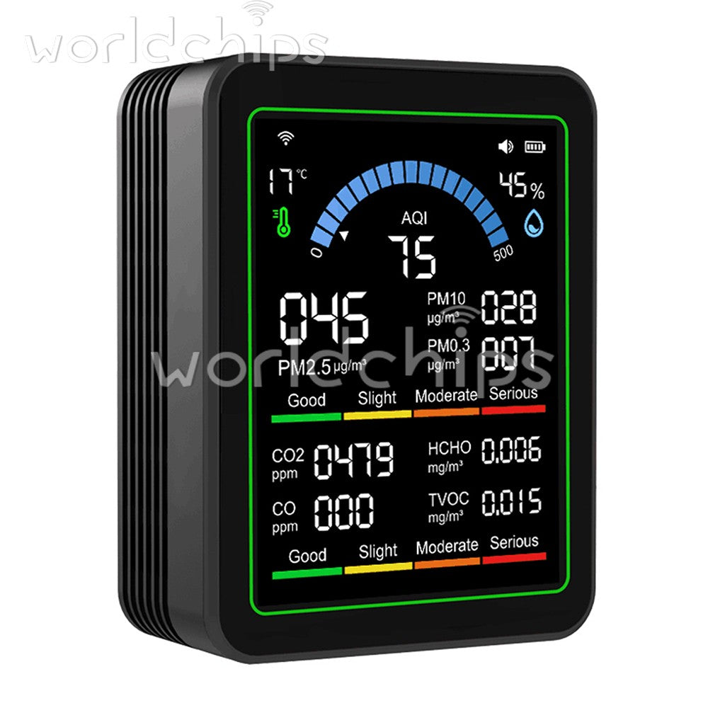 Tuya WiFi Digital Air Quality Detector PM1.0/2.5 TVOC HCHO Tester Temp,Humidity
