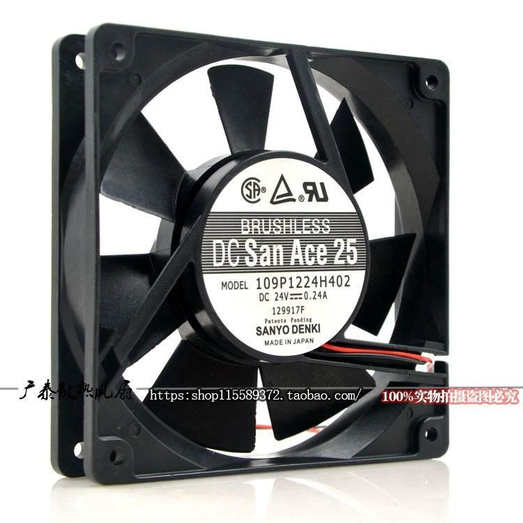 1PCS For SANYO 109P1224H402 cooling fan DC24V 0.24A 120*120*25MM 2-wire