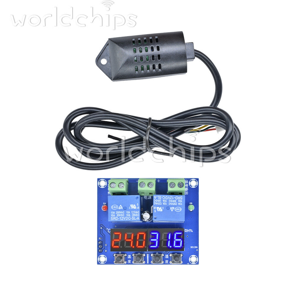 100/250PCS XH-M452 DC12V Dual Digital Temperature Humidity Control Thermostat