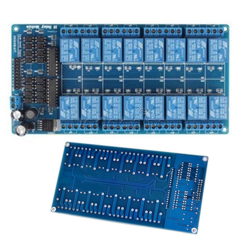 16-Channel Relay Shield Module with optocoupler LM2576 Power supply 12V Arduino