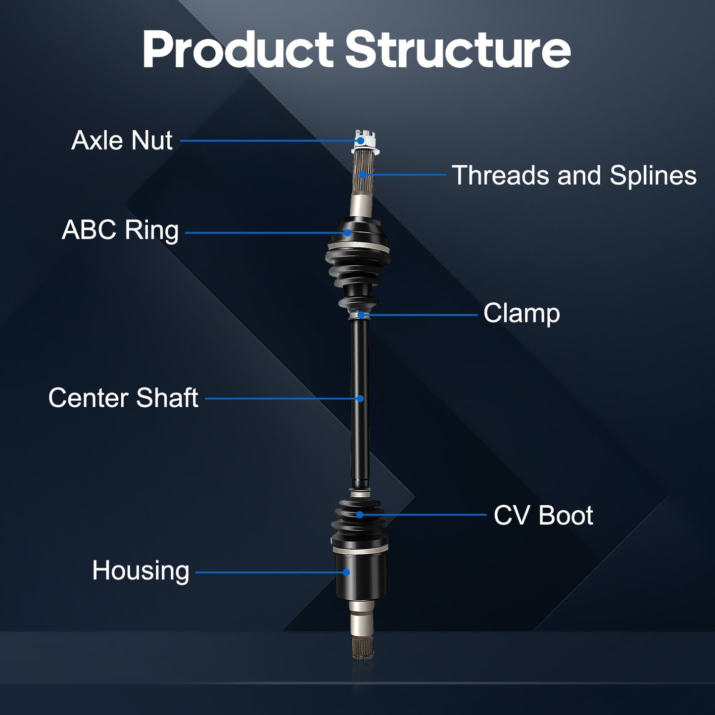 ECCPP CV Joint Axle Fits Polaris Ranger 800 2010-2017 Rear Right Side