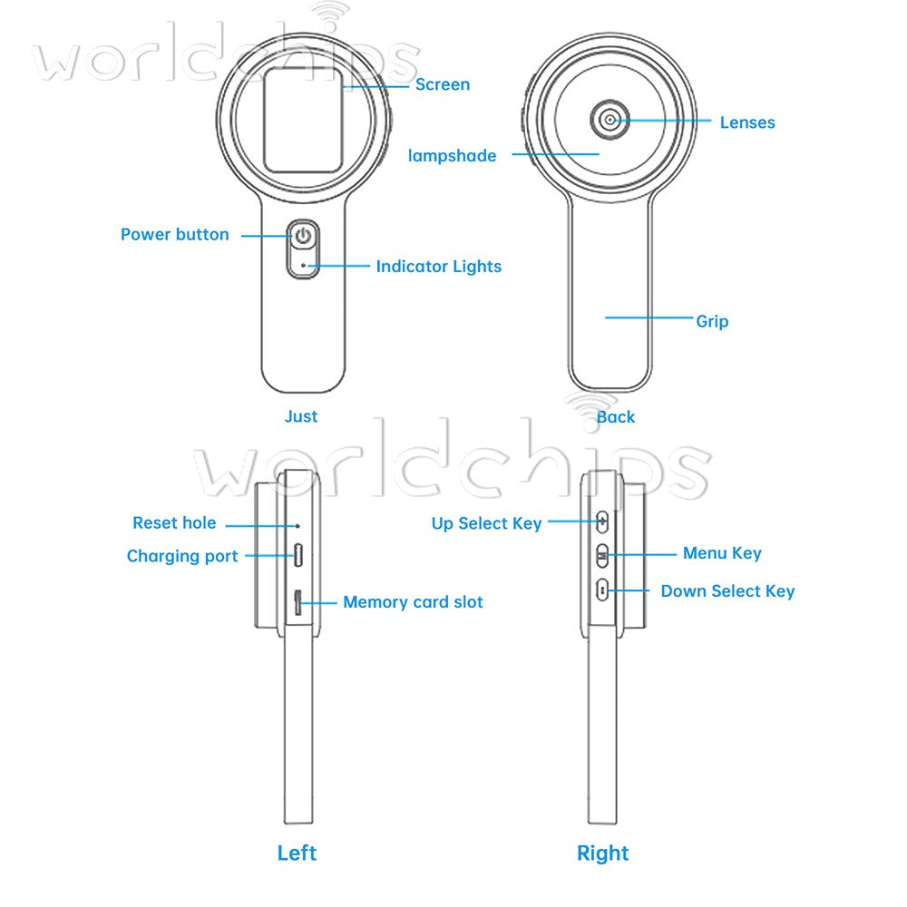 Handheld Magnifier Glass 20X Magnifying Jeweler Loupe Type C Digital Microscope