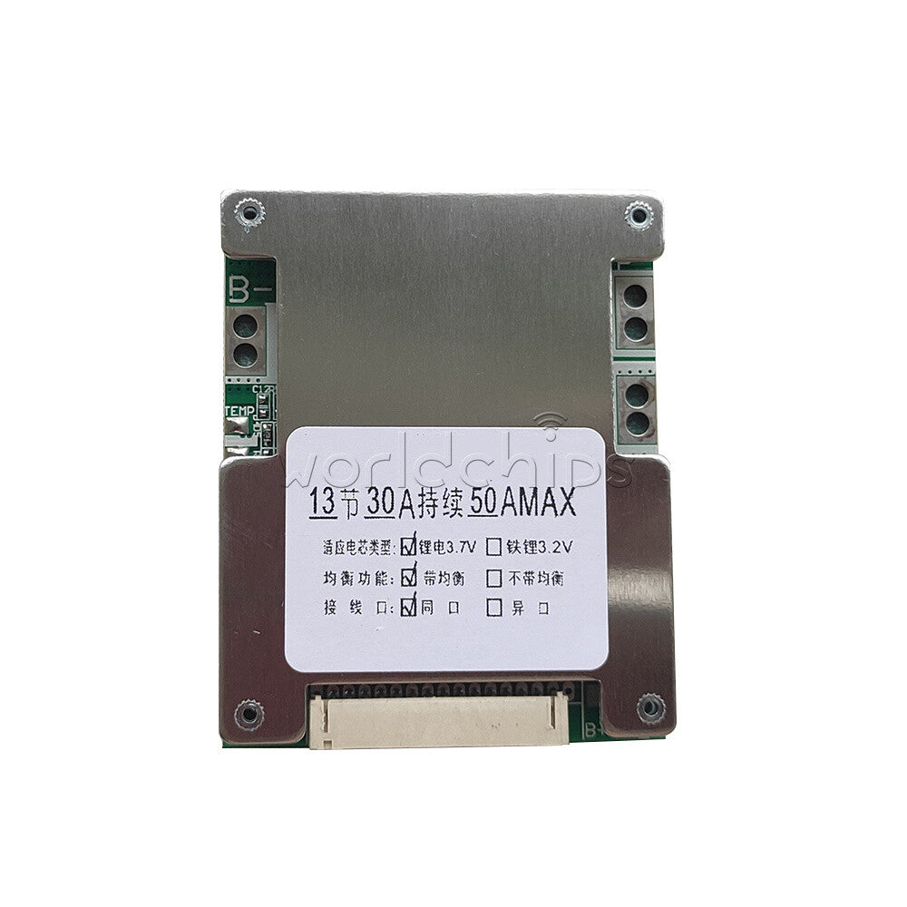 13S 48V 50A Battery Balanced Protection Board BMS PCB Circuit For E-bike Motor