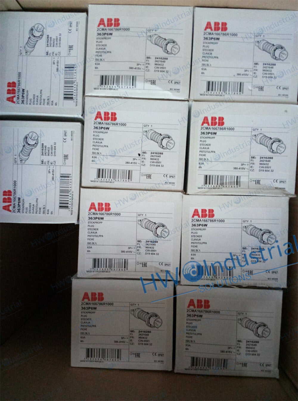 1/Piece ABB 10091831 Industrial Plug Connector Socket 363P6W 4-core 63A IP67