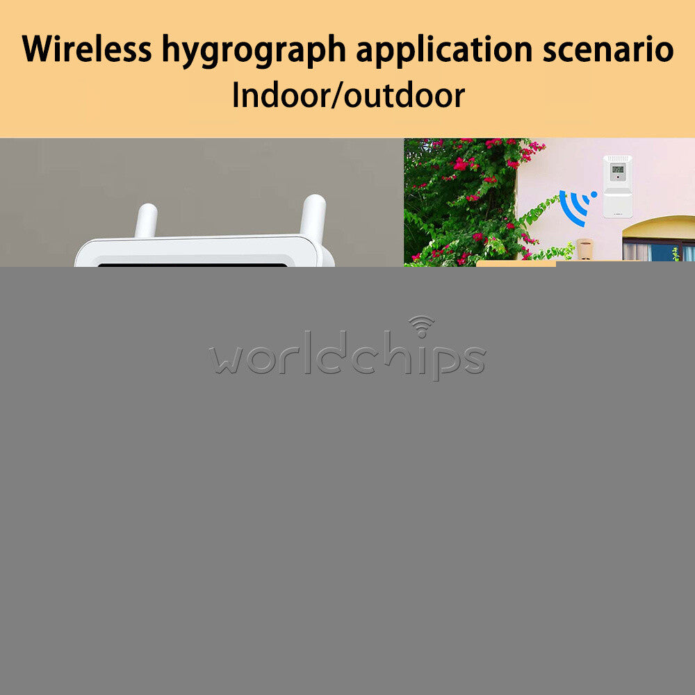 Wireless Thermometer Hygrometer Weather Station Color Screen Clock Calendar