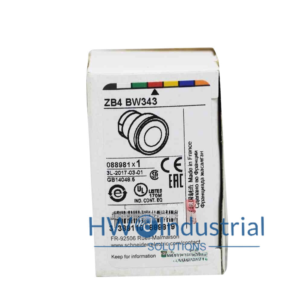 1PC Flat Head with Light Red Button Head ZB4BW343 ZB4-BW343