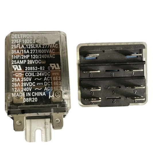 2Pcs DELTROL 275F 102C 24D S155D 24VDC Intermediate Relay 25A 250V 8Pins