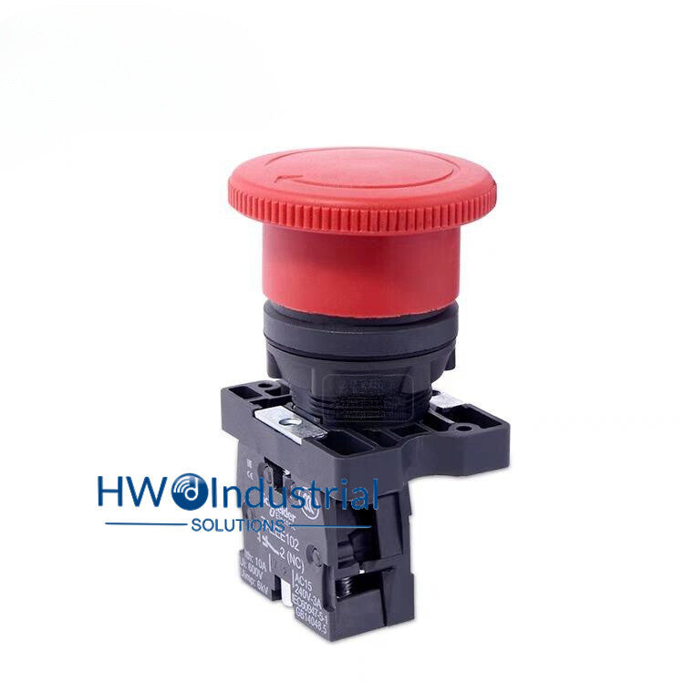 2PC  XA2ES542 Red Emergency Stop Switch Rotation Reset 1NC Contact