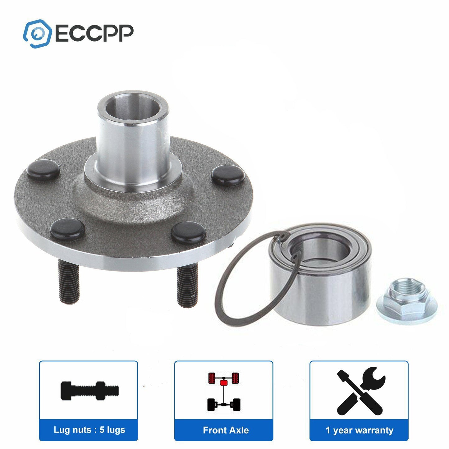 1X Front Wheel Hub & Bearing Kit For Ford Escape Mazda Tribute Mercury Mariner