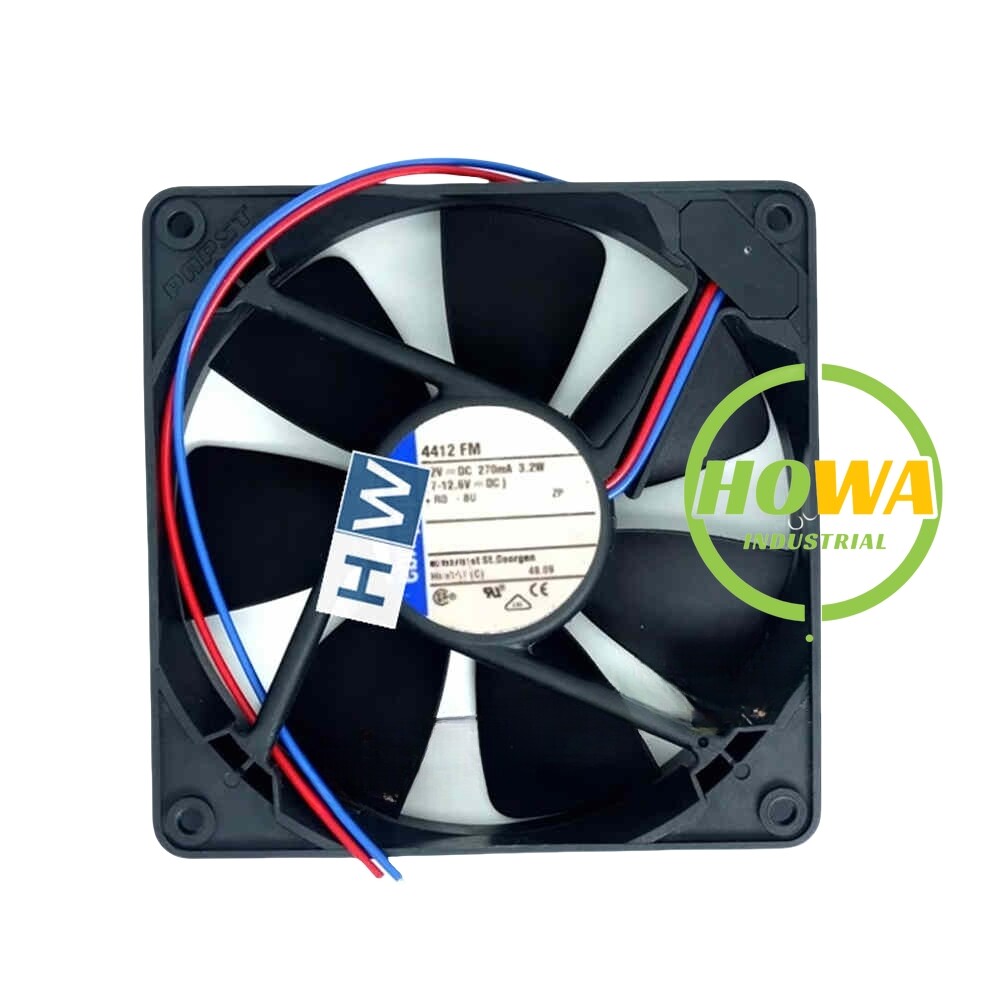 1/piece 4412FM 2-wire 12V 270mA 3.2W 12CM 12025 Server Axial Cooling Fan