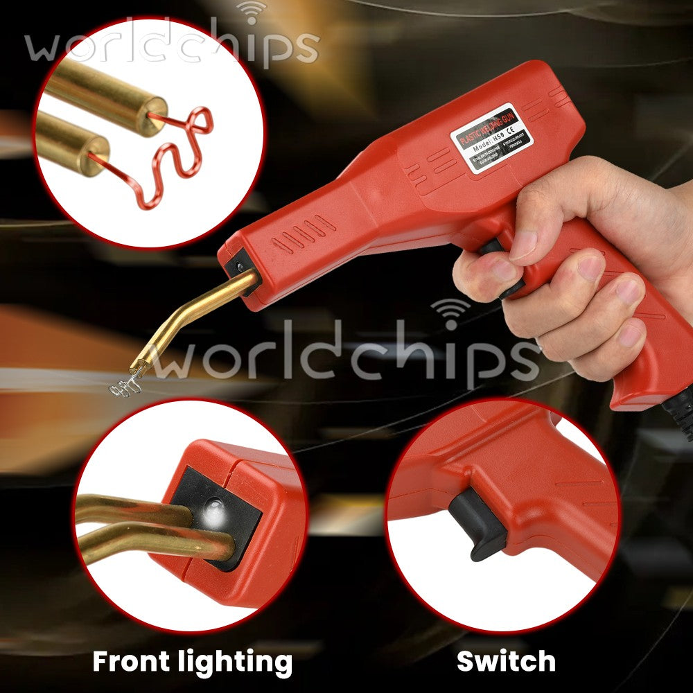 Hot Stapler Car Bumper Fender Fairing Welder Gun Plastic Repair Kit 600 Staples