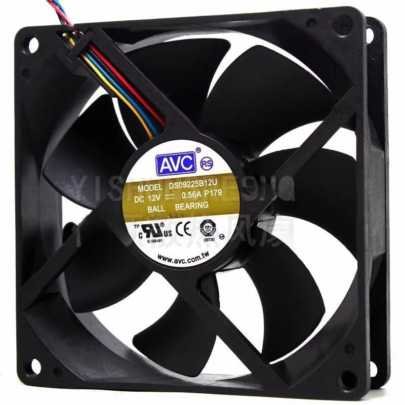 DS09225B12U 12V 0.56A 9CM 9025 4-wire dual ball bearing PWM fan thermostat