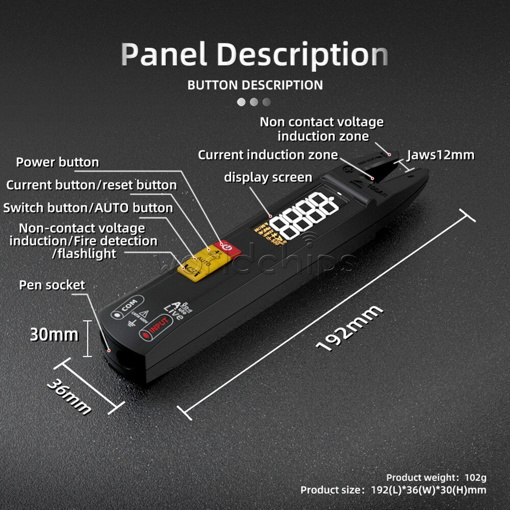 BSIDE U0 Digital Clamp Meter DC AC 100A Smart Ammeter Pliers Multimeter Voltage