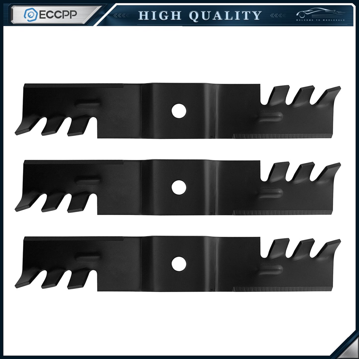 3 Mulcher Blades for Cub Cadet 02005017-X GT2148 Recon 48" Deck Toothed Mulching