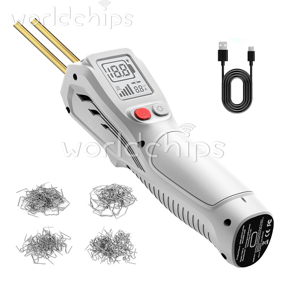 Plastic Welder 200PCS Staples LCD Handheld Wireless Rechargeable Welder Gun Kit