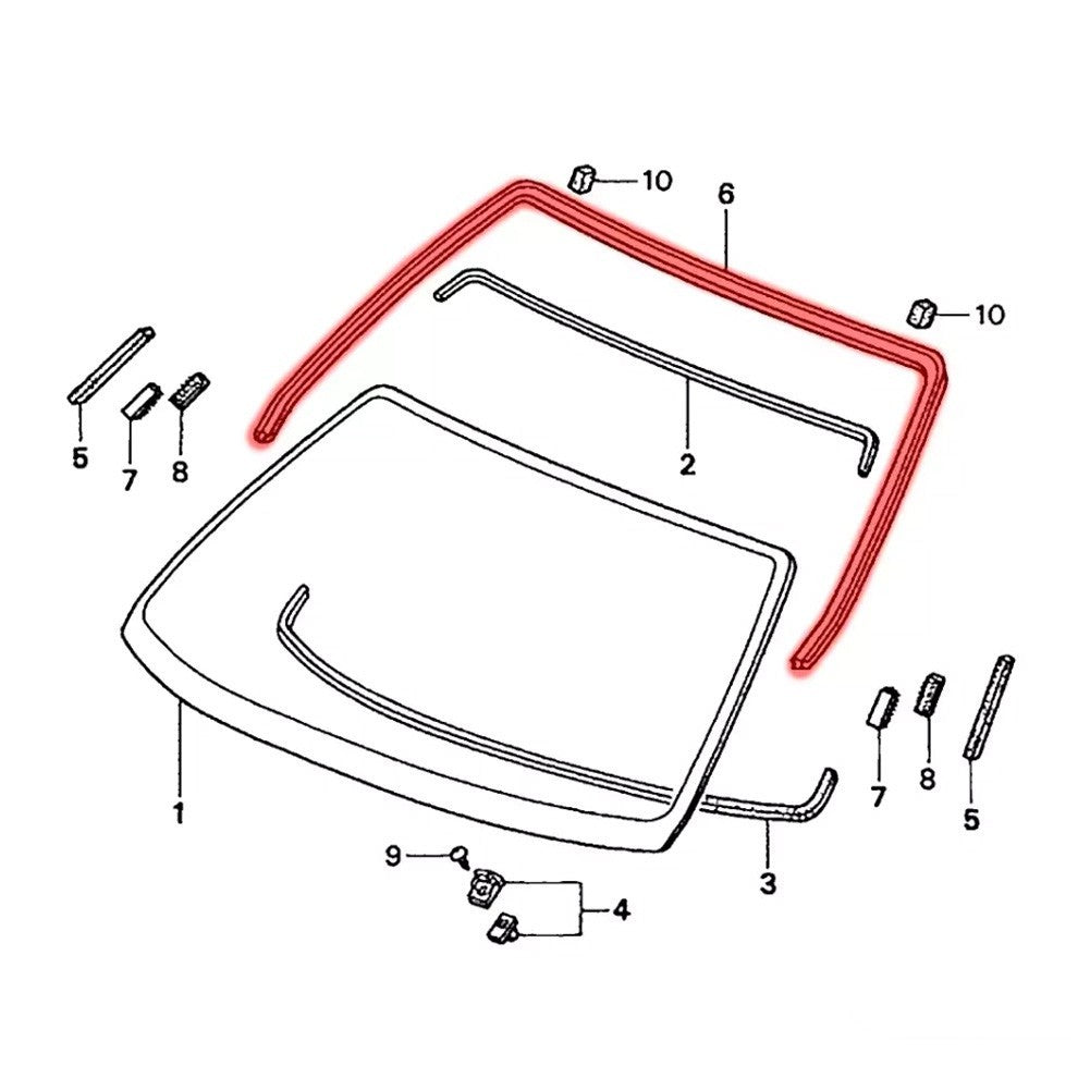 Windshield Molding Replacement for Honda For Civic Model Years 96 to 00