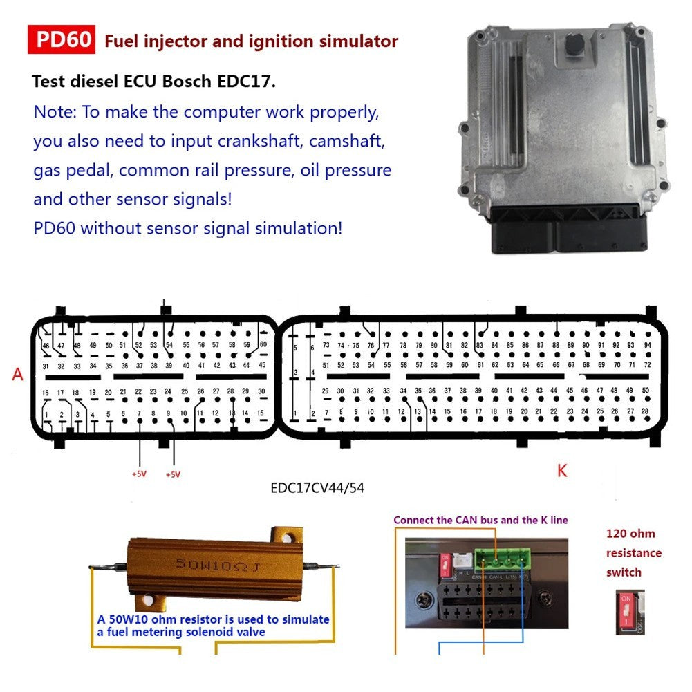 Professional PD60 Simulator for Injector and Ignition Coil Maintenance