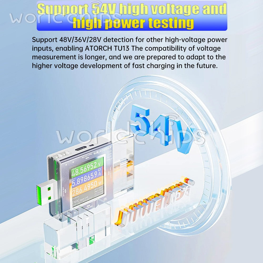DC 0-50V 6.5A Digital Voltage Current Power Meter Tester for Cell Phone Charger