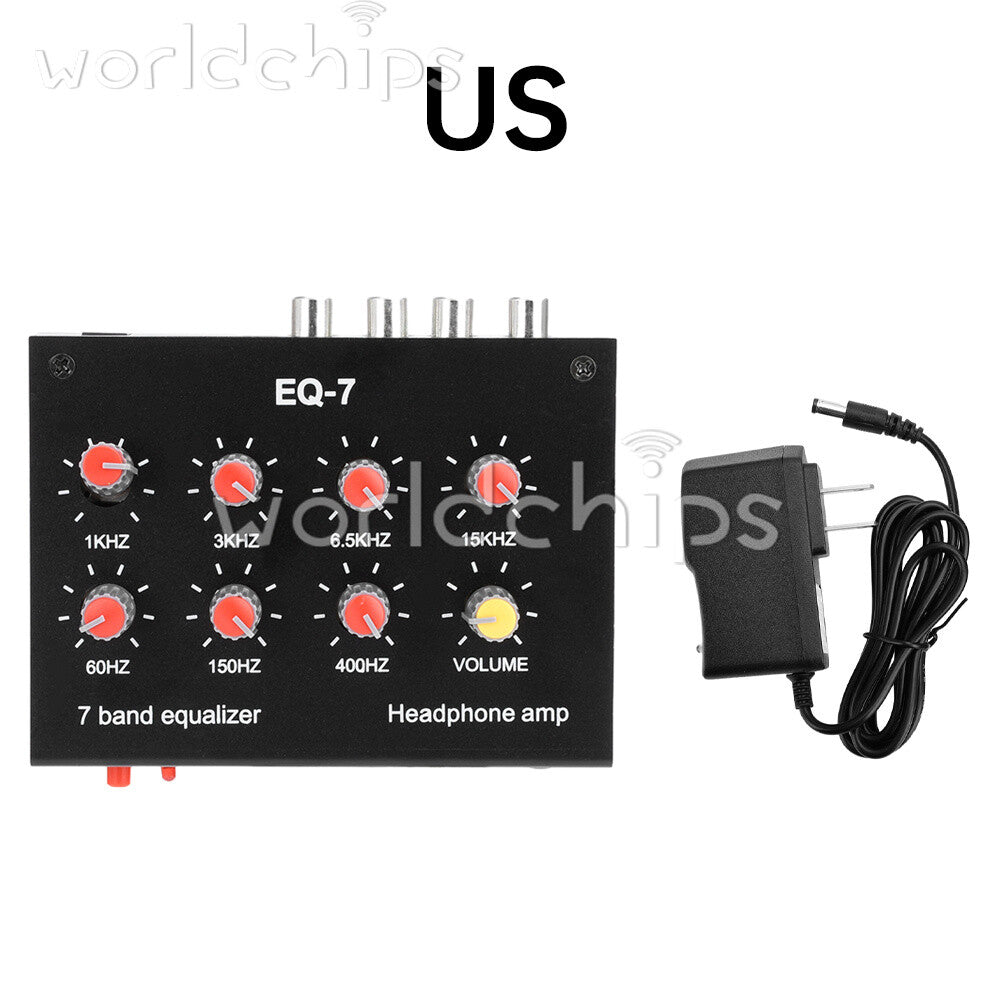 Audio EQ-7 Audio Signal Preamplifier 7 Band Equalizer Adjust Car Phone Amplifier