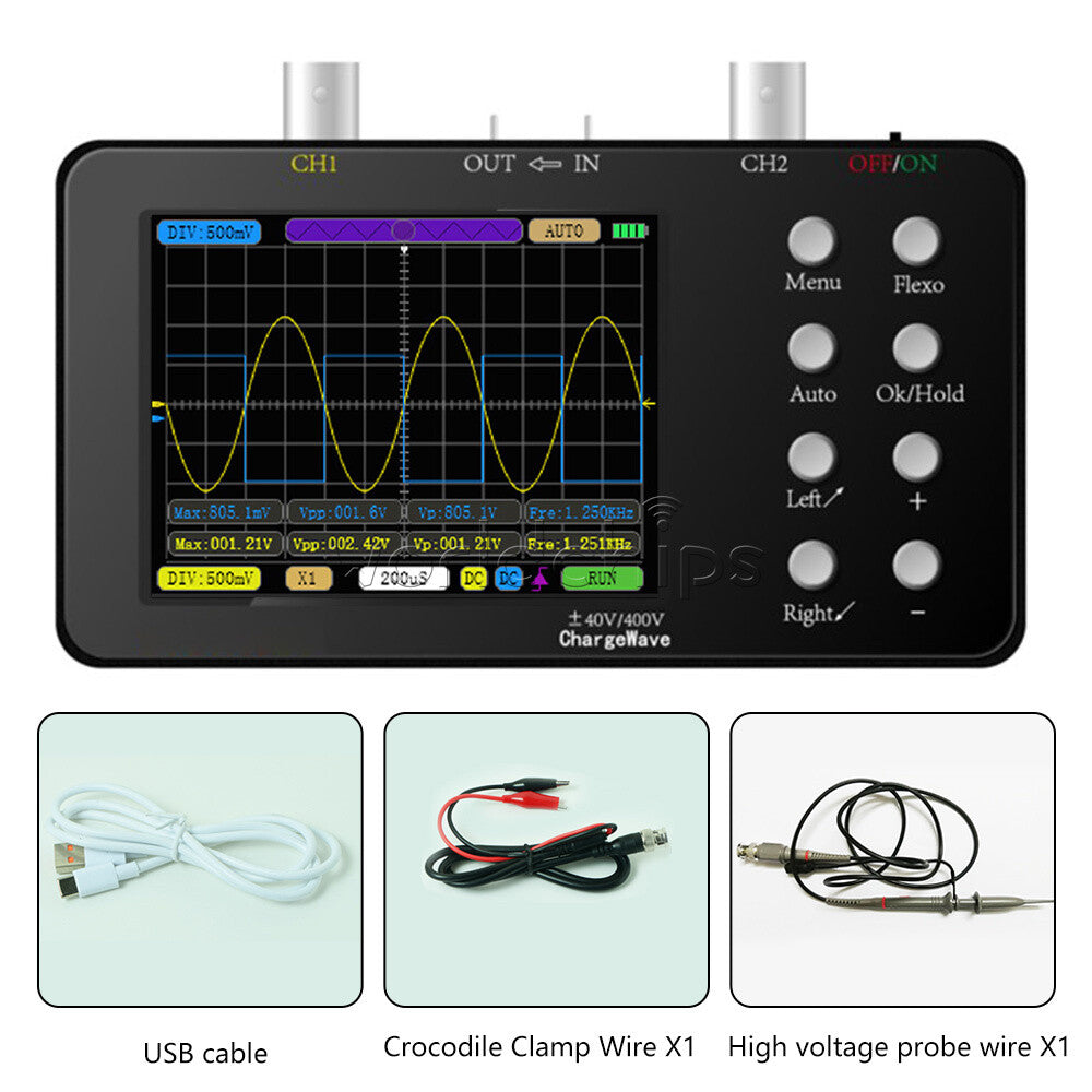 Digital Oscilloscope 10MHz Bandwidth Dual Channel Oscilloscope Signal Generator