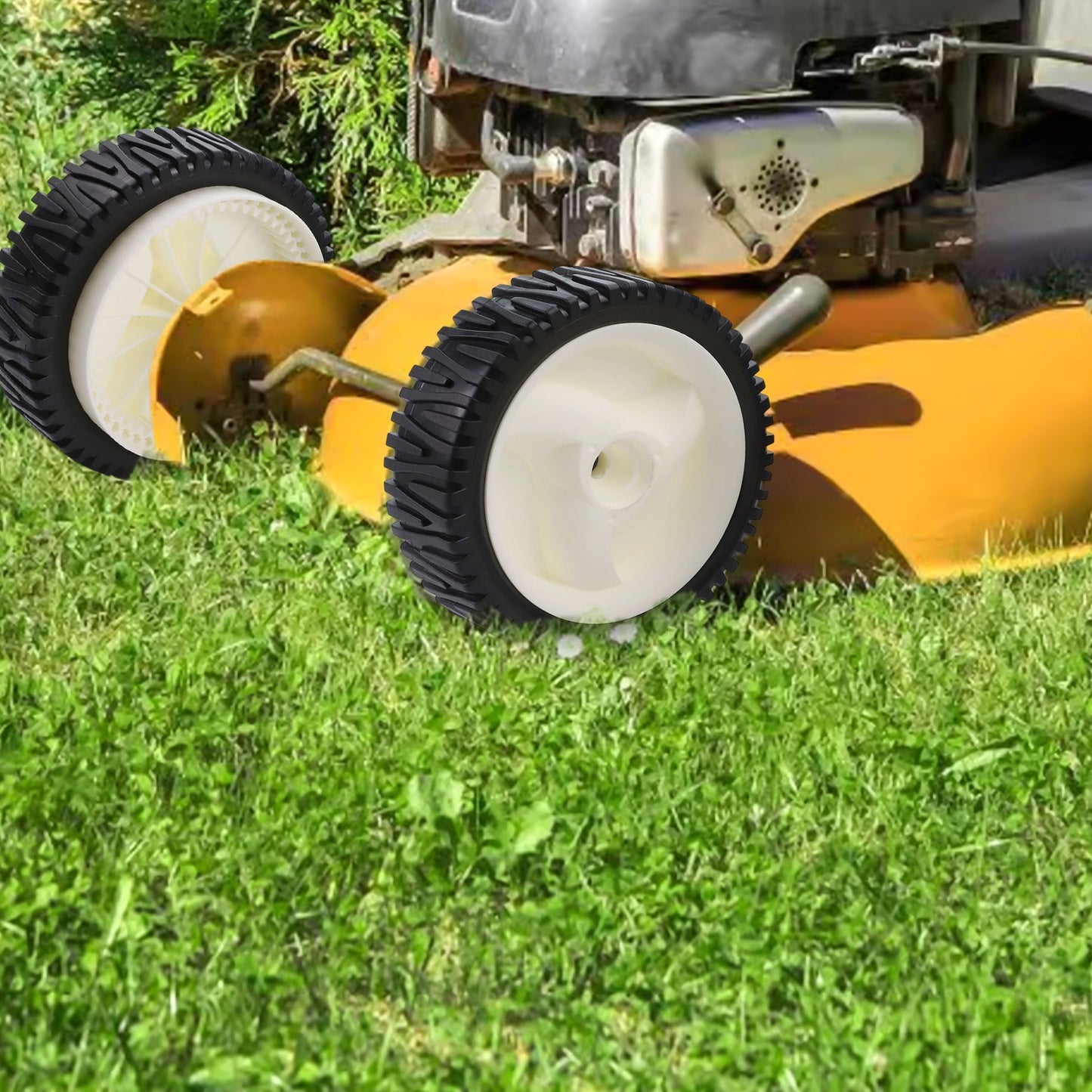 8 Inch Lawn Mower Wheel Set for Improved Stability and Performance in Lawn Care