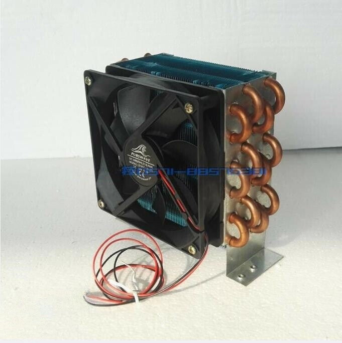 1pc CP4x6x120 condenser air-cooled copper tube aluminum fin radiator 24V fan