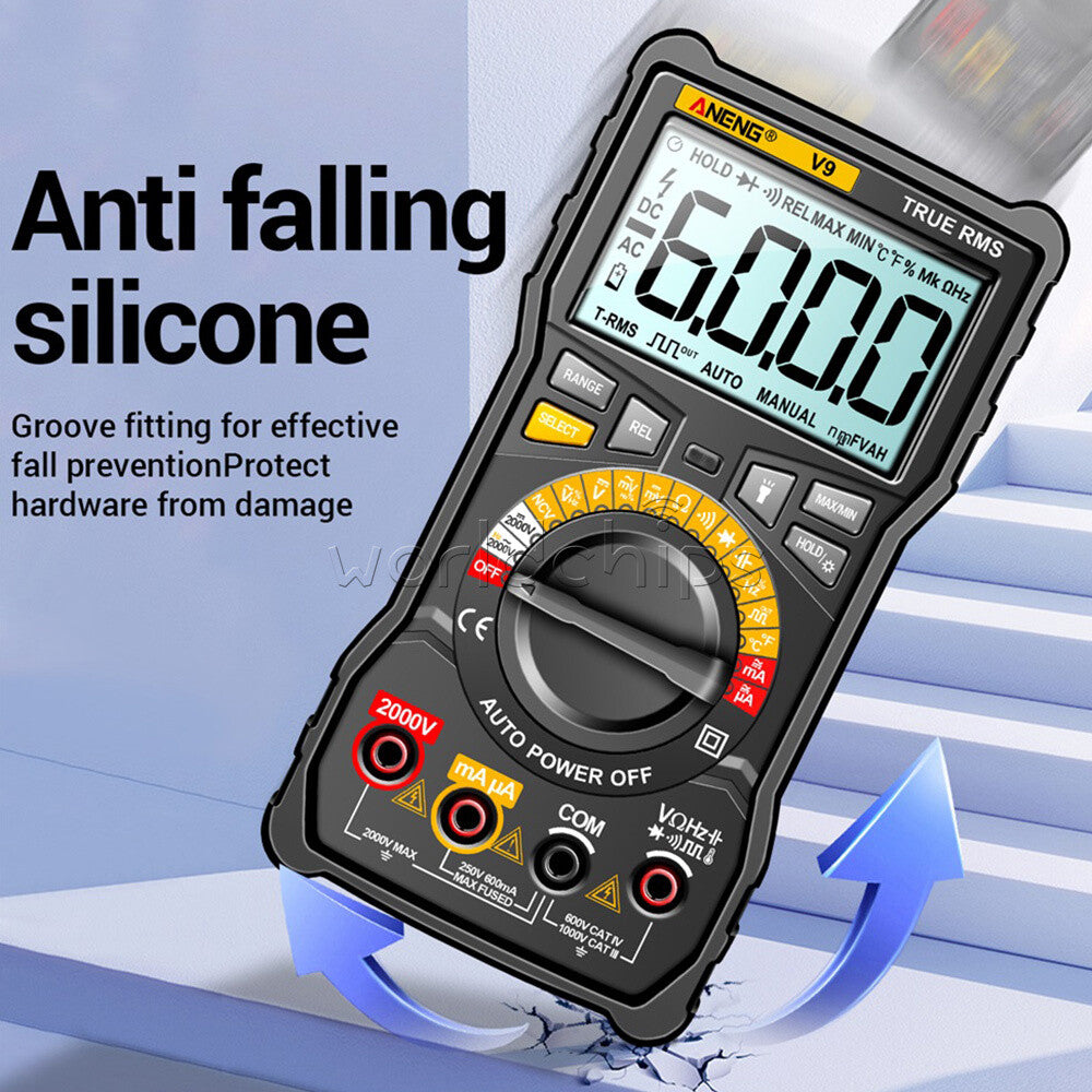 V9 6000 Counts 2000V Digital Multimeter Anti-burn Multi-function Multi Meter