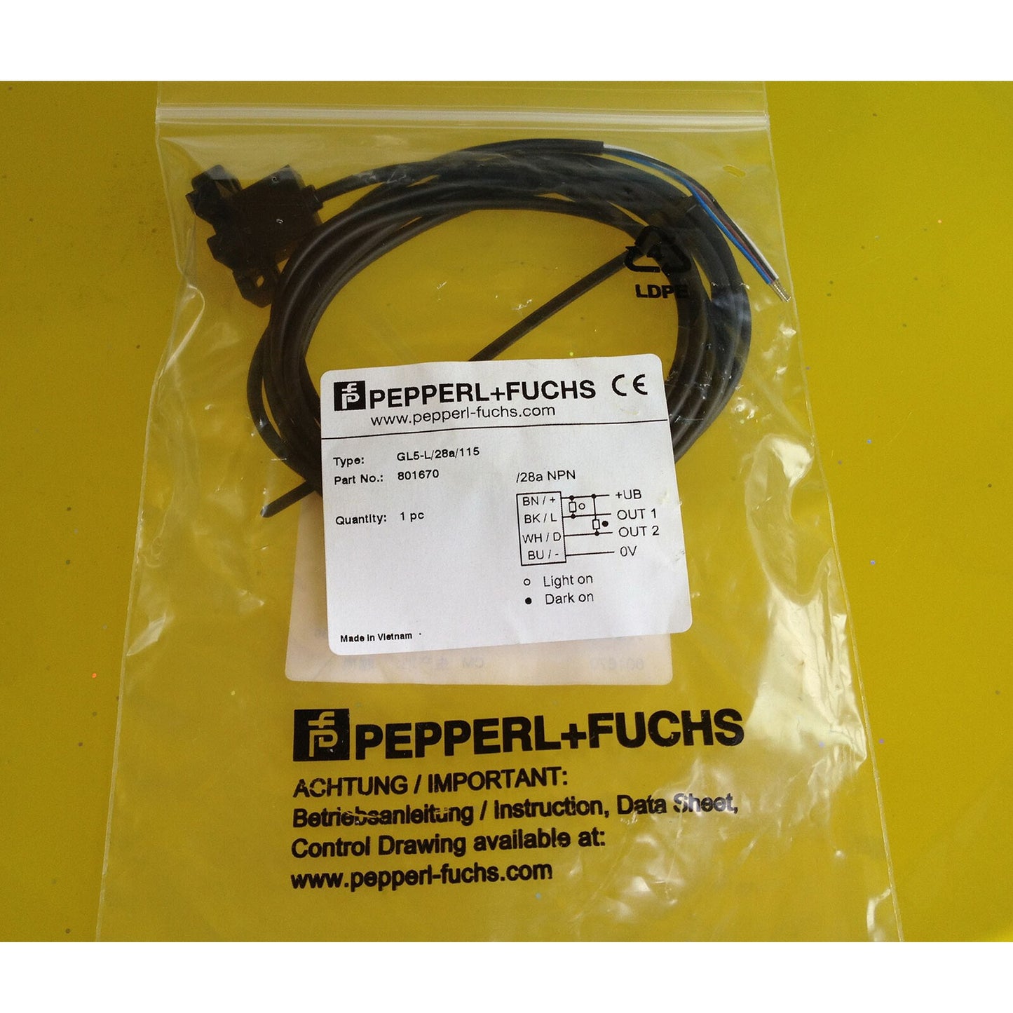 1pcs For Pepperl+Fuchs GL5-L/28A/115 Photoelectric Sensor NPN Output