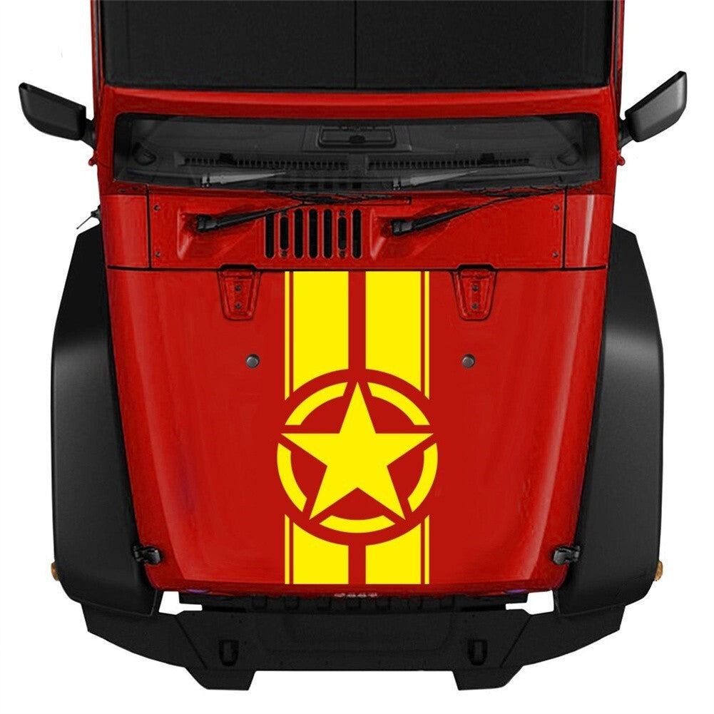 Car Hood Racing Sticker With Stripe Decal For Jeep Wrangler TJ LJ JK 45*110CM
