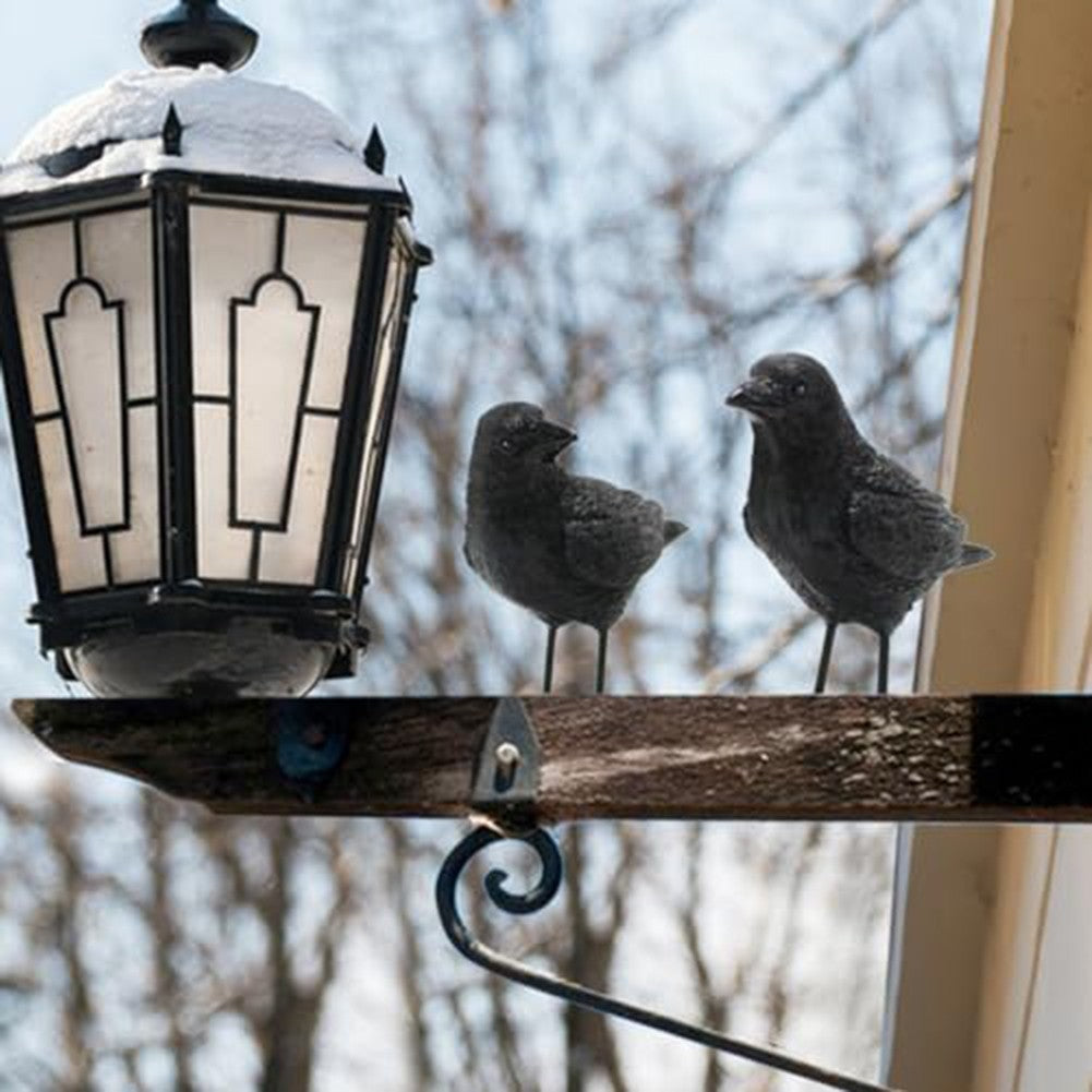 Unique Design Crow Figurines Set of Two Perfect for Creative Interiors