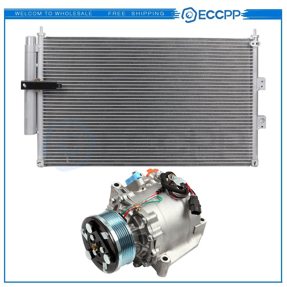 AC Condenser & AC Compressor Cooling Kit For 06-2011 Honda Civic