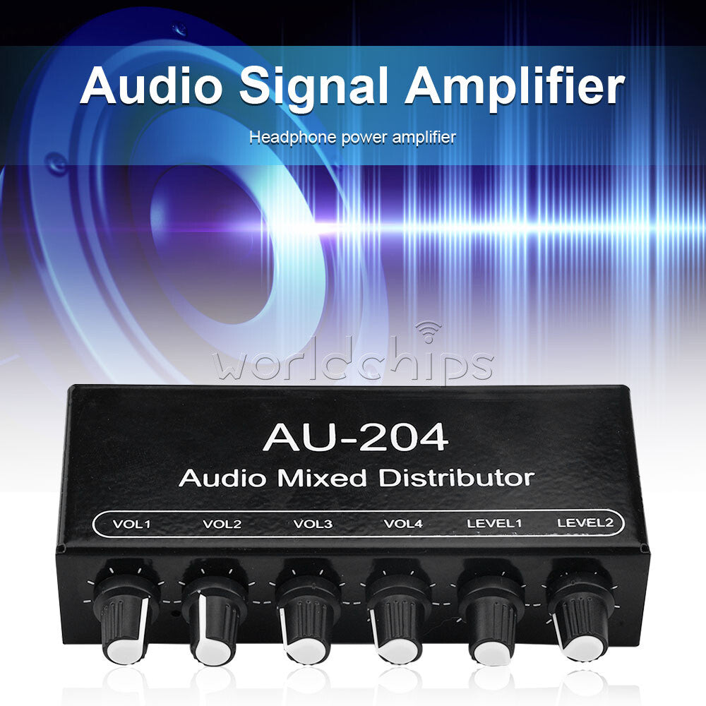 Stereo Audio Signal Preamplifier Amplifier Headphone External AU-202/AU-402RCA