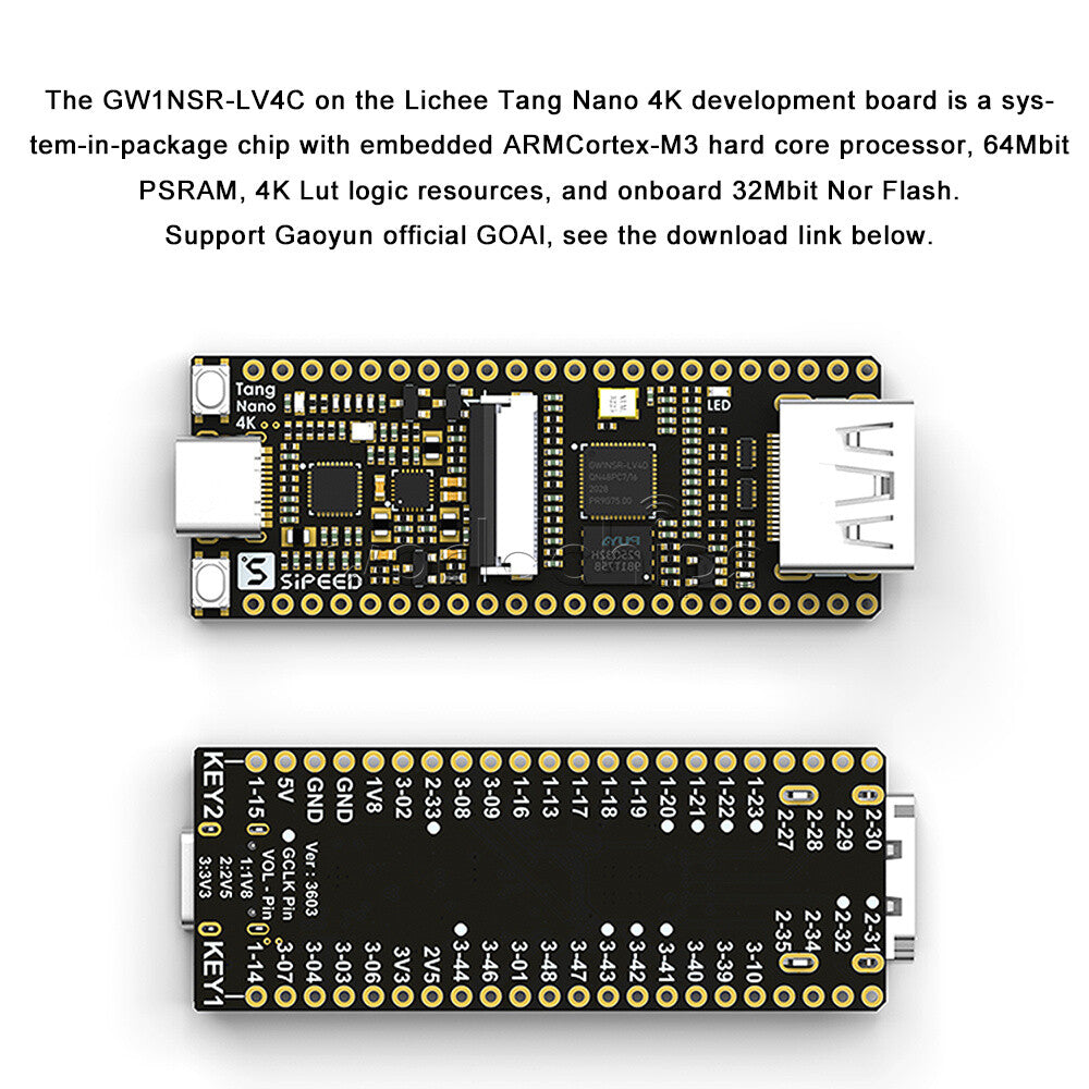 Tang Nano 4K Gaoyun FPGA GoAI Development Board HDMI OV2640 Camera Kit