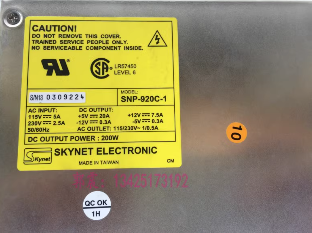 one SNP-920C-1 Industrial Computer Power Supply In good condition Free shipping