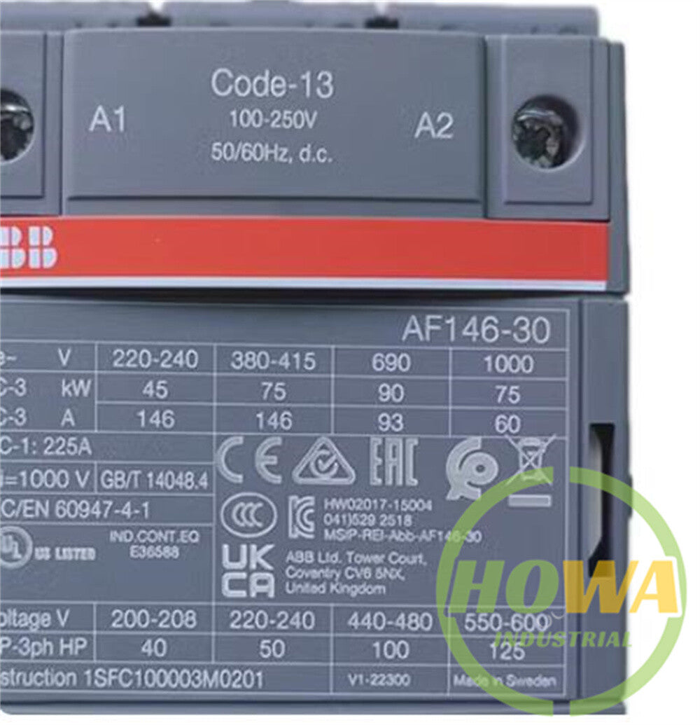 1/piece  ABB Contactor AF146-30-11-13 Coil Voltage 100-250V