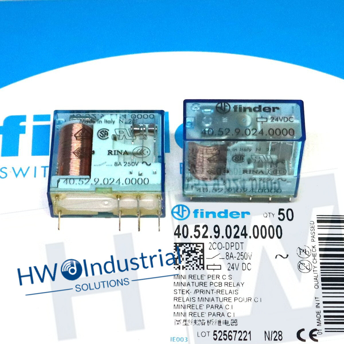 Finder Power Relay 40.52.9.024.0000 8A 24VDC 8-pin