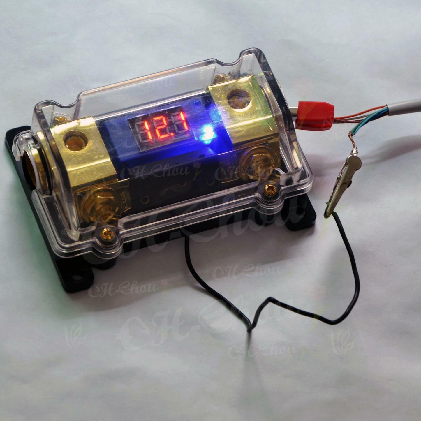 Auto Car Audio Overload Protector LED Voltage Display ANL Dist Block Fuse Holder