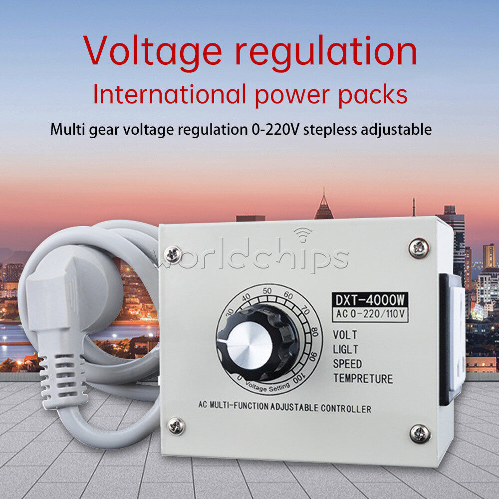220V 4000W Adjustable Voltage Regulator Dimming SCR Temperature Speed Controller