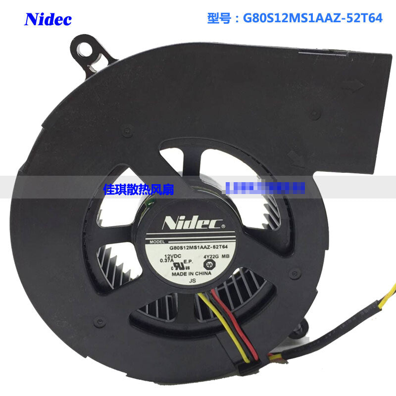 1PCS  NIDEC G80S12MS1AAZ-52T64 12V 0.37A centrifugal blower