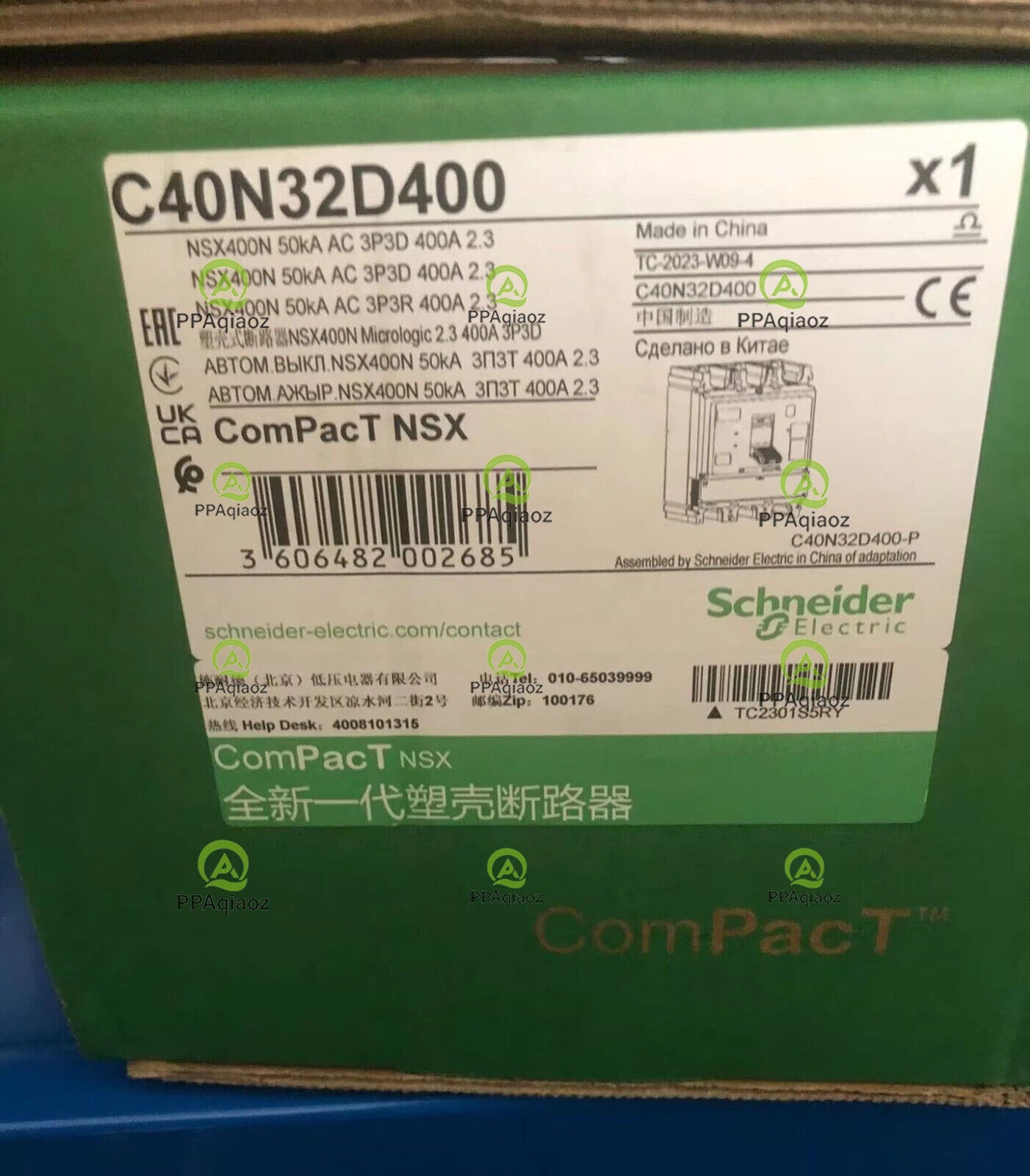 SCHNEIDER  C40N32D400 NSX400N 50kA AC 3P3D 400A 2.3  .#P