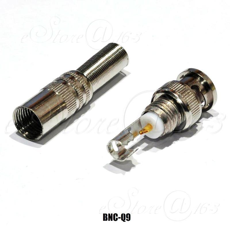 5x Gold-Plated BNC Q9 Male Jack Plug Coaxial RG59 Cable TV CCTV Signal Connector