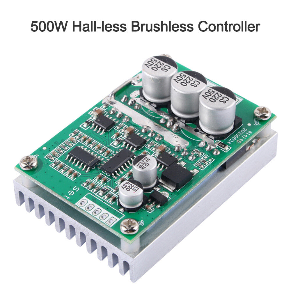 BLDC DC12V-36V 500W Brushless Motor Speed Controller PWM Hall-less Motor Control