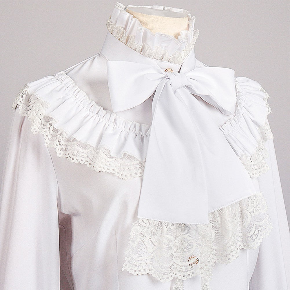 Stylish Victorian Style Womens Gothic Lolita Shirt Lotus Ruffle Blouse