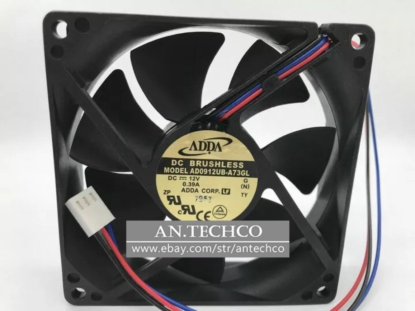 For ADDA AD0912UB-A73GL 12V 0.39A 9025 3-wire chassis cooling fan