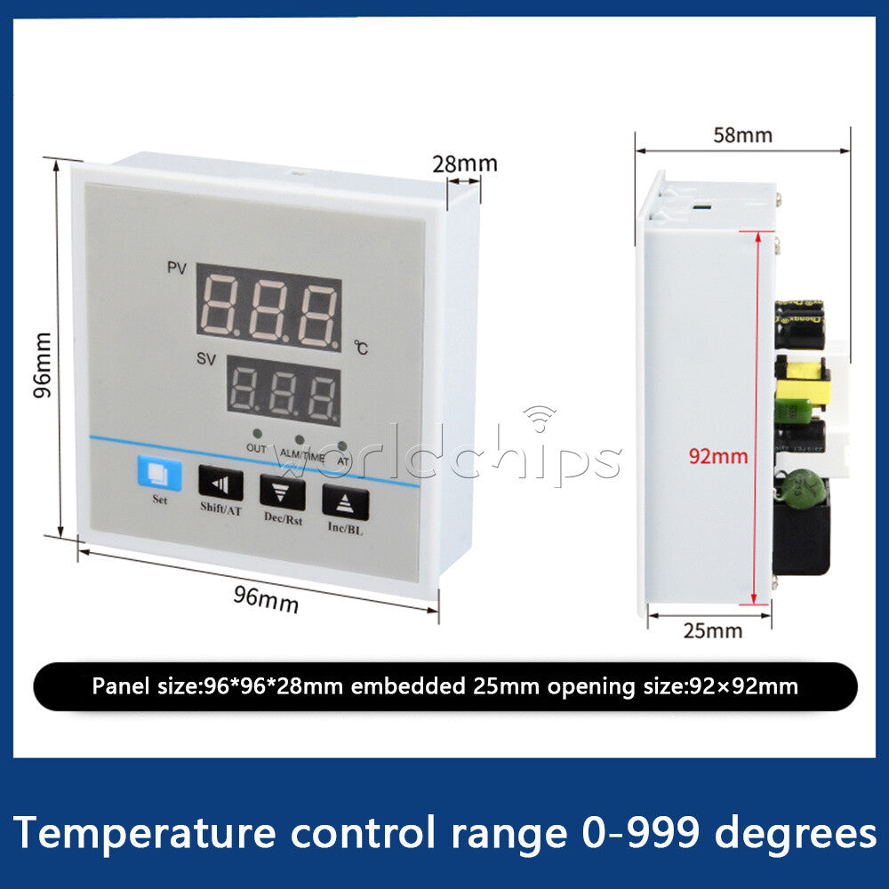 AC 220V Digital K/E Temperature Thermostat Controllers For Home Oven 0-999 ℃ DIY
